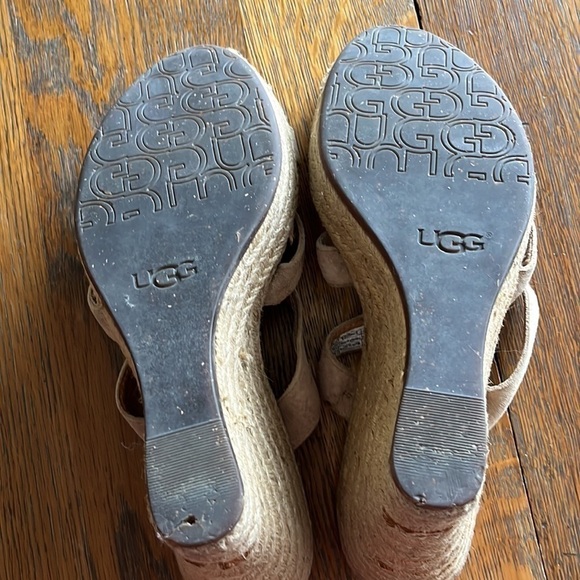UGG Tawnie Espadrille wedge sandals size 10 tan color - Picture 10 of 13